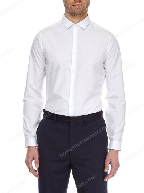 Mẫu đồng phục sơ mi nam công sở màu trắng