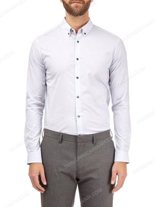 Mẫu đồng phục áo sơ mi nam công sở màu trắng