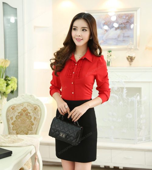 Mẫu đồng phục zuyp chân váy công sở được ưa chuộng nhất 2018
