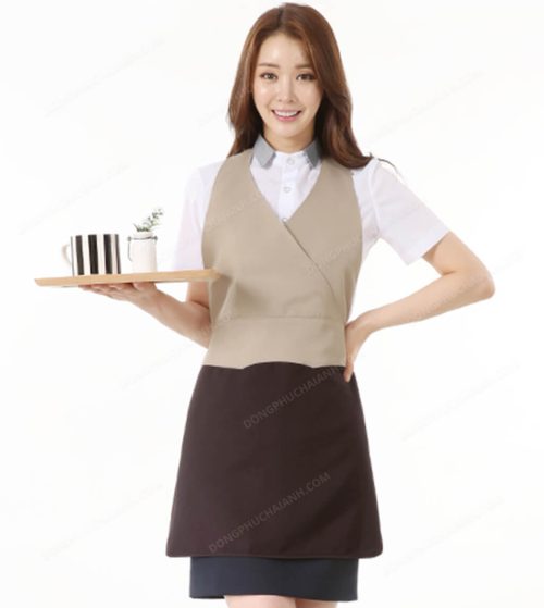 đồng phục nhân viên nữ áo phông tạp dề