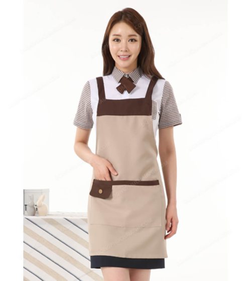đồng phục nhân viên nữ áo phông tạp dề