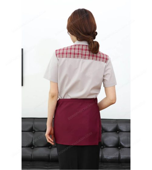 đồng phục nhân viên nữ áo phông tạp dề