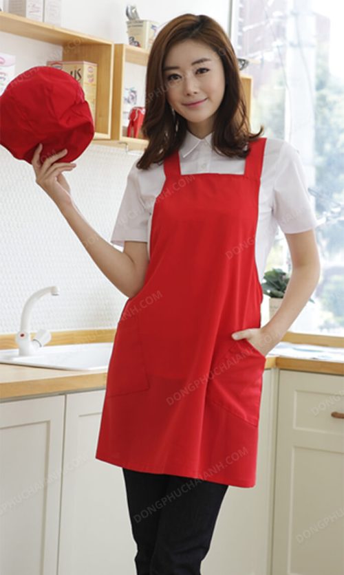 đồng phục nhân viên nữ áo phông tạp dề