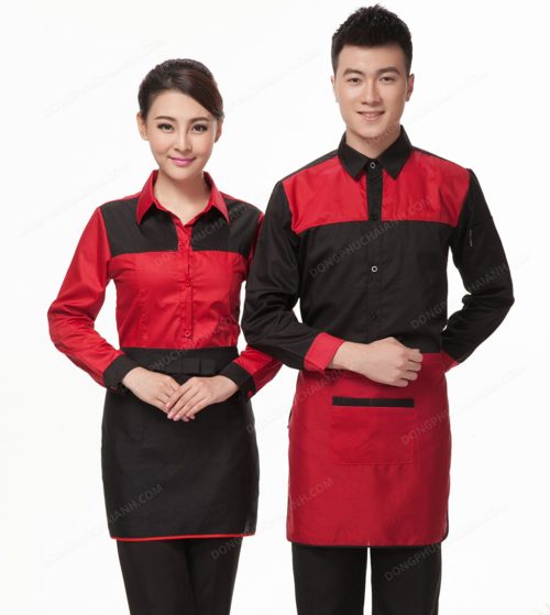 Đồng phục tạp dề kiểu dáng thanh lịch, độc đáo