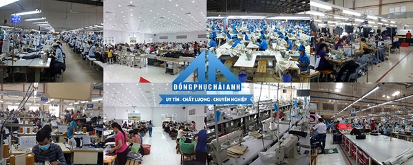 Hình ảnh xưởng may áo đồng phục tại Hải Anh Uniform