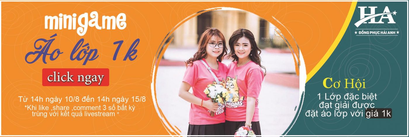Chương trình đặt áo lớp giá 1K tại đồng phục Hải Anh đang thu hút được một lượng lớn các bạn trẻ tham gia.