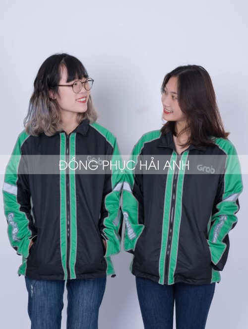 mẫu áo gió đồng phục grabbike