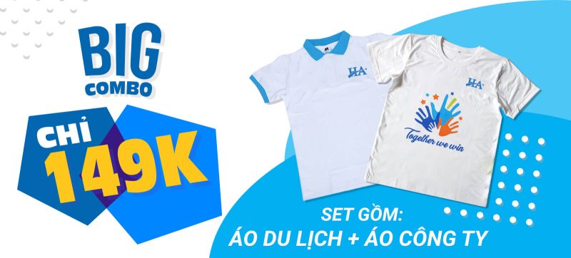 Khuyến mại combo áo đồng phục công ty và áo du lịch