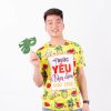 mẫu áo lớp 3d hoa quả màu vàng