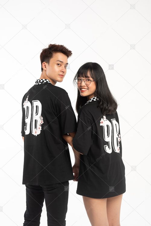 Áo lớp caro màu đen lớp 9B