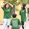 Mẫu áo lớp cổ tròn màu rêu lớp 10a2