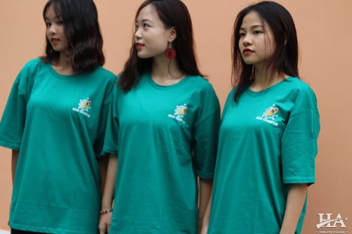 Mẫu áo lớp oversize cổ tròn màu lý AK30