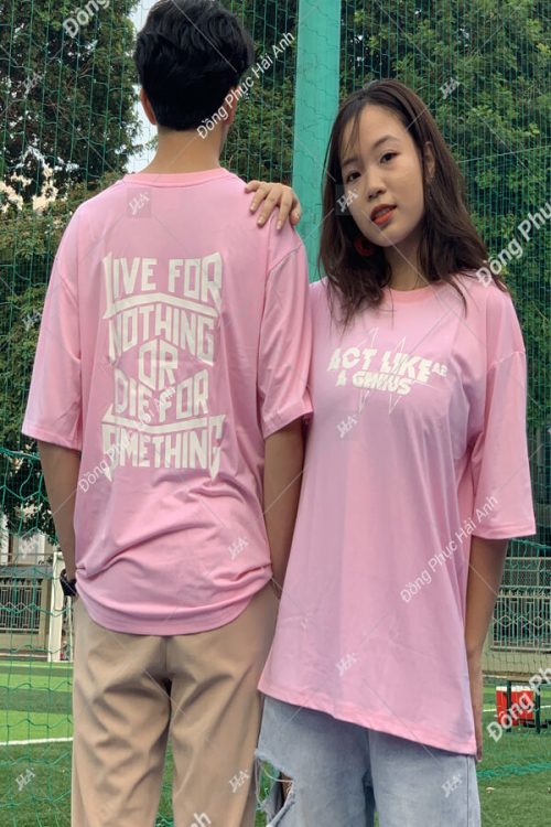 Mẫu áo lớp cổ tròn màu hồng đào