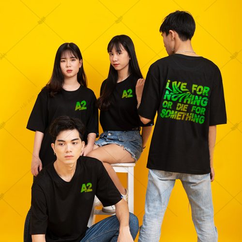 Mẫu áo lớp hologram màu đen a2
