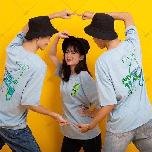Mẫu áo lớp hologram màu xanh avatar 03