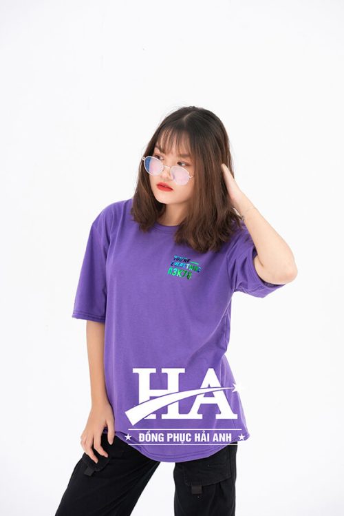 Mẫu áo lớp Hologram màu Tím Violet A3K78