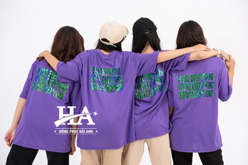 Mẫu áo lớp Hologram màu Tím Violet A3K78