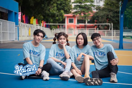 Mẫu áo lớp oversize cổ tròn màu xanh avatar 12D5