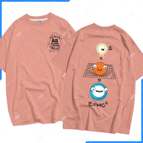 Mẫu áo lớp oversize cổ tròn màu hồng peachy