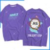 Mẫu áo lớp oversize cổ tròn màu tím violet