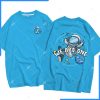 Mẫu áo lớp oversize cổ tròn màu xanh da trời