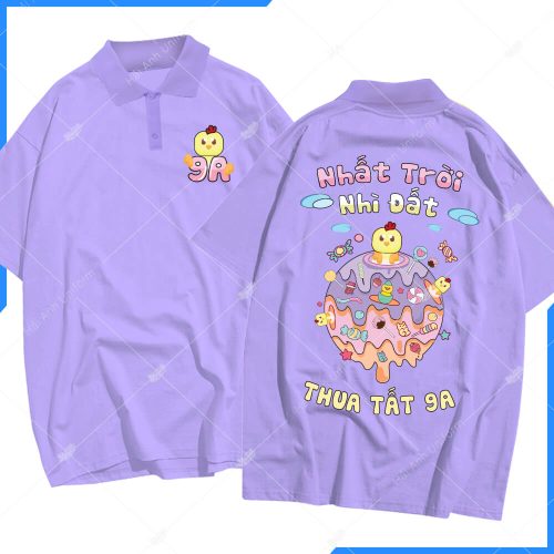 Mẫu áo lớp oversize màu tím thanos