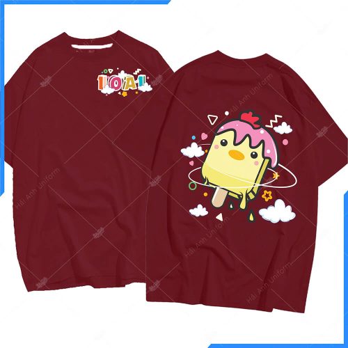 Mẫu áo lớp oversize màu đỏ 10A1