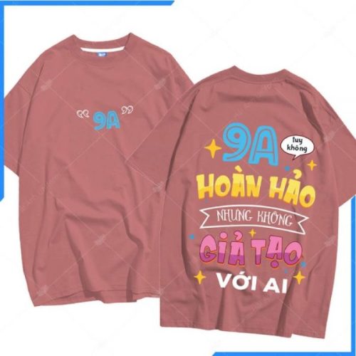 Mẫu áo lớp oversize màu ruốc hồng 9a đẹp