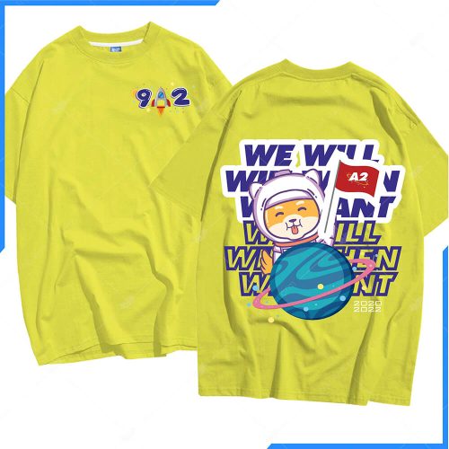 Mẫu áo lớp oversize màu vàng cúc 9A2