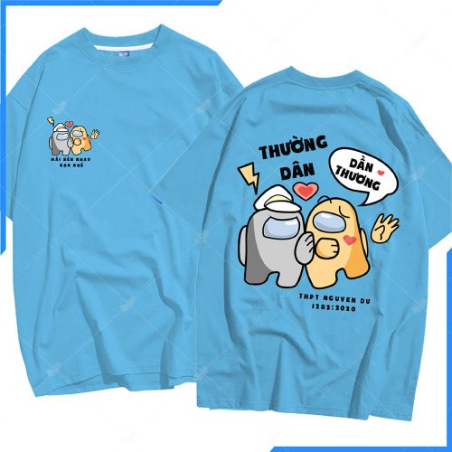 Mẫu áo lớp oversize màu xanh 12B3