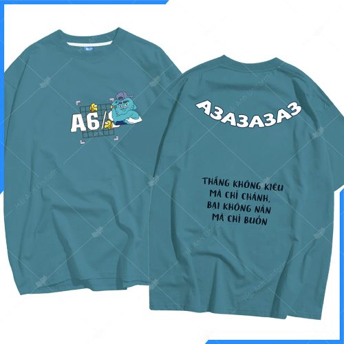 Mẫu áo lớp oversize màu xanh beany