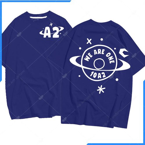 Mẫu áo lớp oversize màu xanh bích 10A2