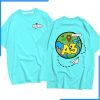 Mẫu áo lớp oversize màu xanh thiên thanh A3