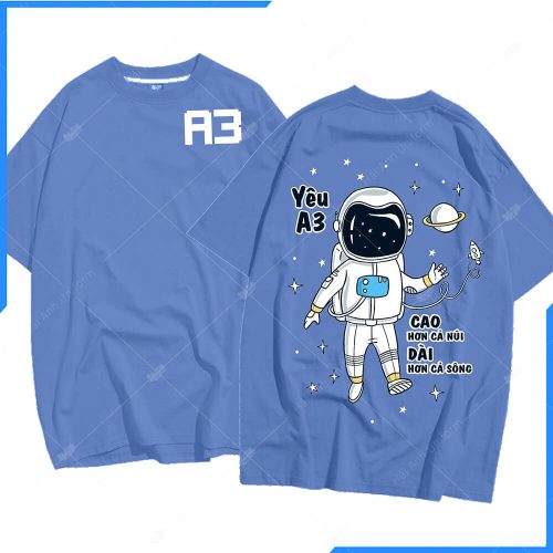Mẫu áo lớp oversize màu xanh tím A3