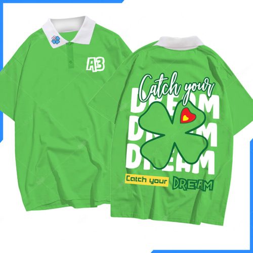 Mẫu áo lớp lucky màu xanh a3