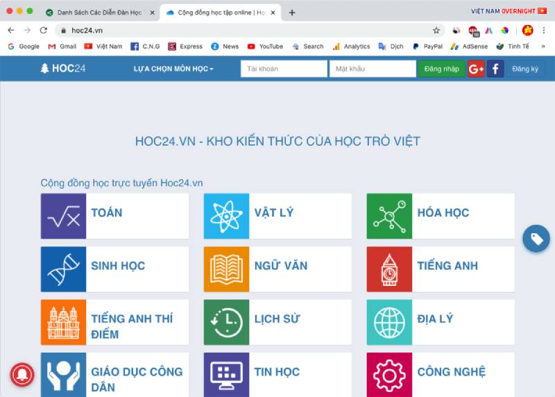 Diễn đàn học tập, hỗ trợ bổ ích cho học sinh các cấp