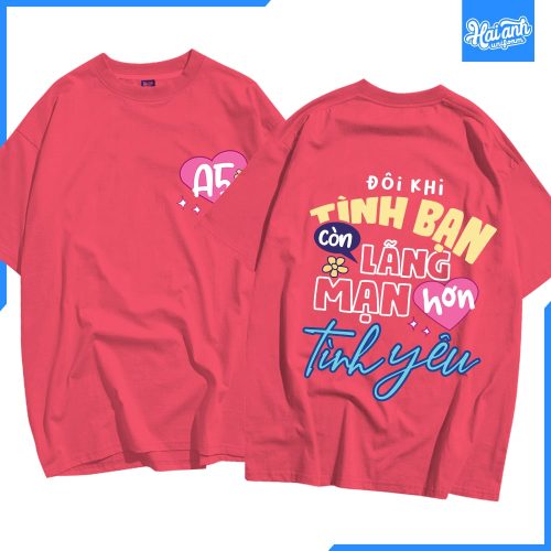 Mẫu áo lớp oversize poppy màu hồng đất