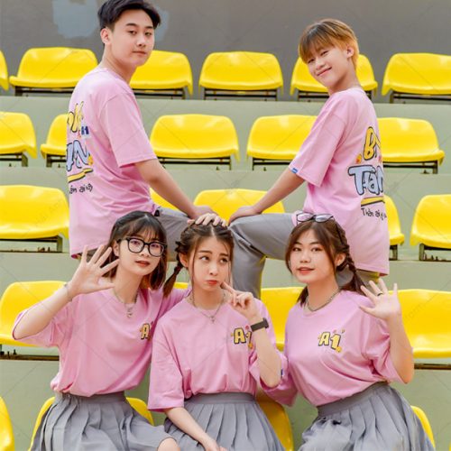Mẫu áo lớp oversize Rosy màu tím hồng
