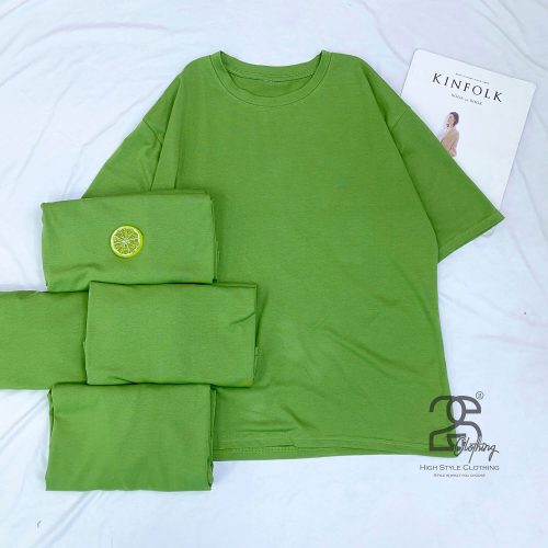 Áo thun Cotton TC rêu vàng giá sỉ chỉ 45K