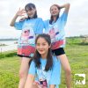 Mẫu áo thun đồng phục du lịch 3D slogan "Hello Summer"