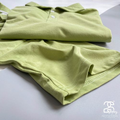 Mẫu áo thun màu xanh hulk cổ bẻ giá sỉ bền đẹp, chất lượng cao