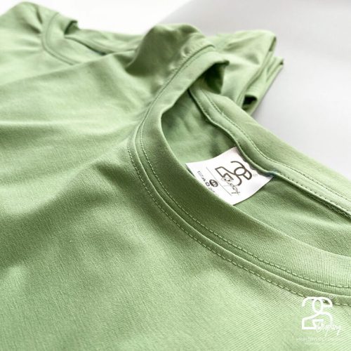 Mẫu áo thun màu xanh hulk cổ tròn giá sỉ 59k có độ co dãn tốt