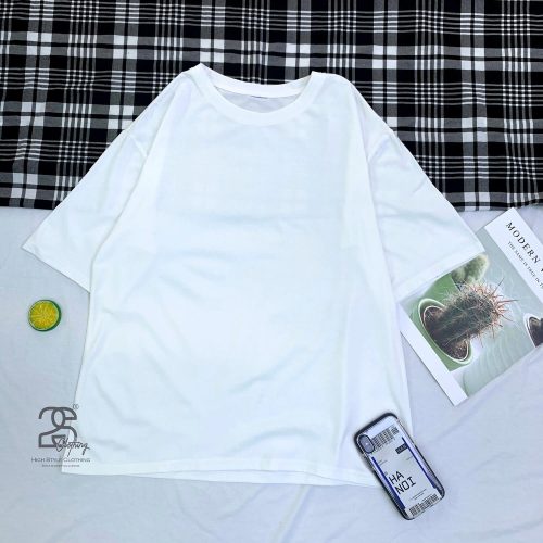 Áo thun oversize màu trắng mè giá sỉ 25K bền đẹp