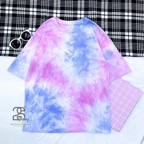 Mẫu áo thun tie dye hồng giá sỉ 49.000đ thoáng mát
