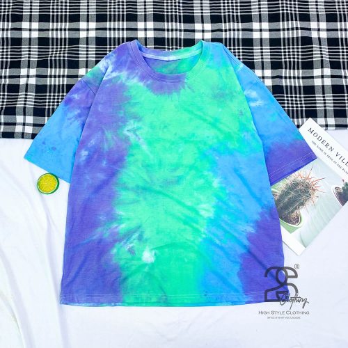 Áo thun tie dye xanh đậm giá sỉ chỉ 49K