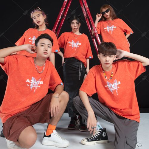 Mẫu Áo Wash Màu Cam Sao Đỏ - Ngông Collection