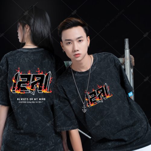 Mẫu Áo Wash Màu Đen Trùm Trường 12A1 - Ngông Collection