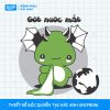 Mẫu Hình In Đáng Yêu Khủng Long Xanh Gớt Nước Mắt dễ thương