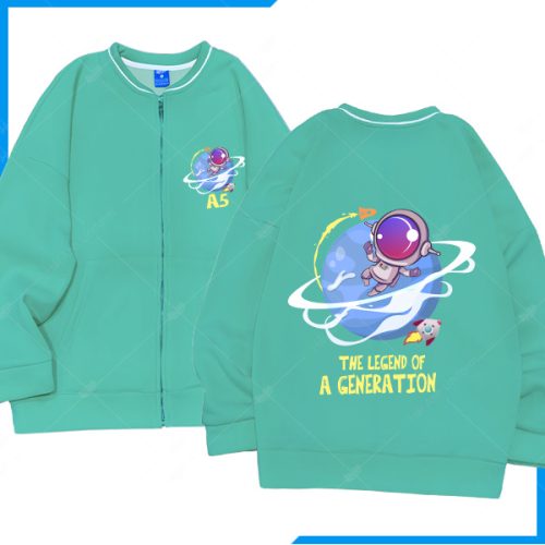 Áo khoác nỉ bomber xanh mint trẻ trung, năng động