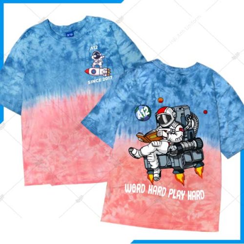 Mẫu Áo Lớp Patchy Ombre Xanh Hồng A12 Mới Nhất 2021